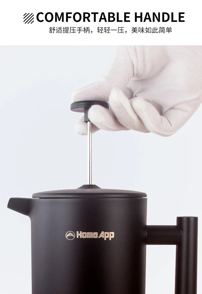 1000ml French Press Coffee Maker and Tea Pot Thermal Kettle Press Cafe Brewed