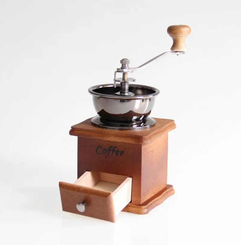 Classical Wooden Manual Coffee Grinder Coffee Bean Spice Mill