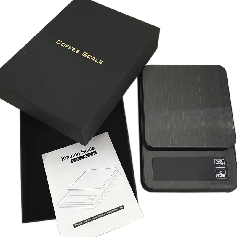 Precision Electronic Coffee Scale LCD Digital USB Drip Kitchen Scale with Timer