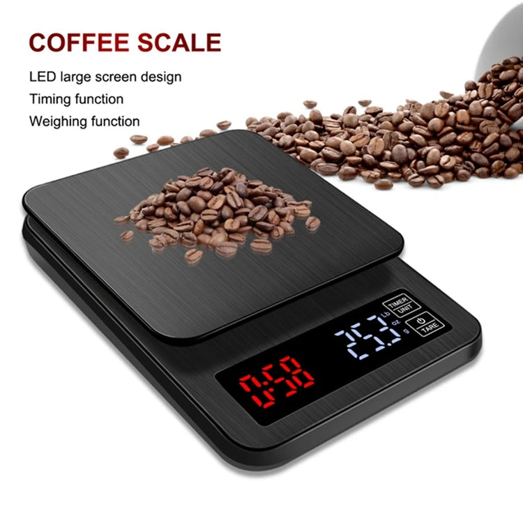 Precision Electronic Coffee Scale LCD Digital USB Drip Kitchen Scale with Timer