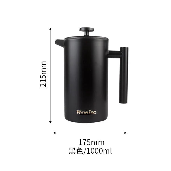 1000ml French Press Coffee Maker and Tea Pot Thermal Kettle Press Cafe Brewed
