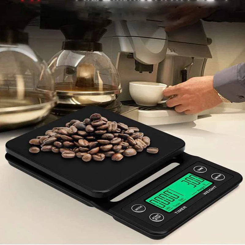 Portable Electronic Digital Kitchen Scale Coffee Brewing Timer High Precision