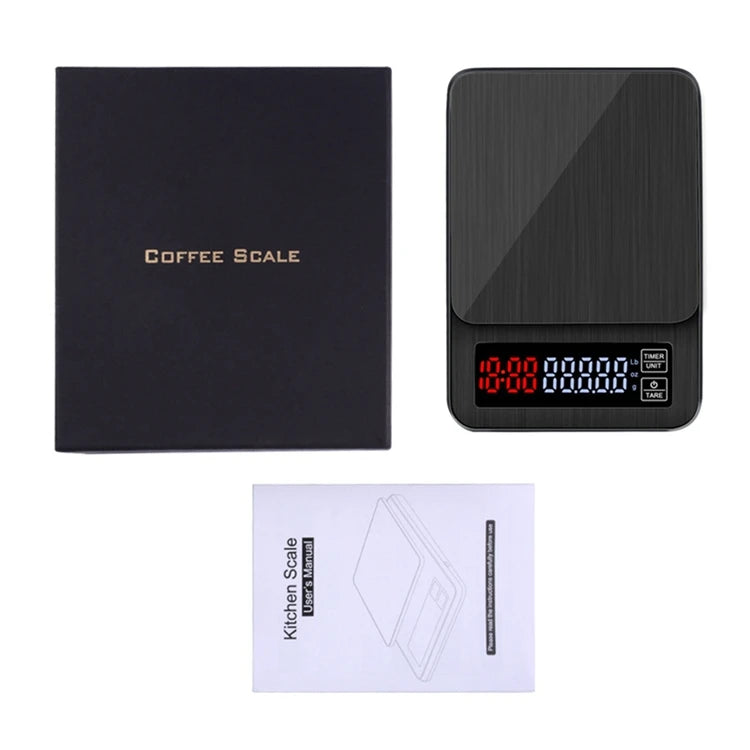Precision Electronic Coffee Scale LCD Digital USB Drip Kitchen Scale with Timer