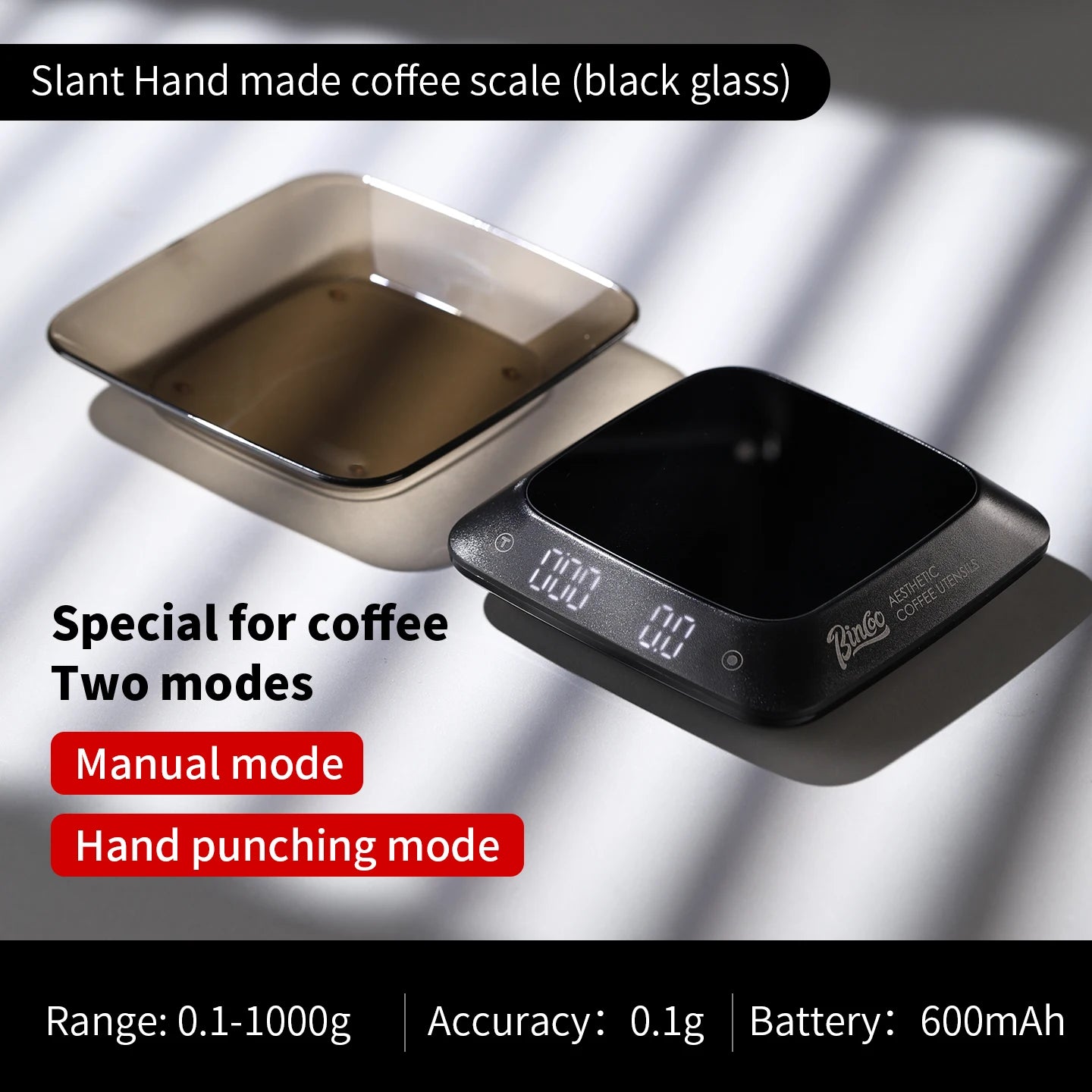 Bincoo Espresso Pour Over Smart Scale Mini Digital Coffee Scale with Timer