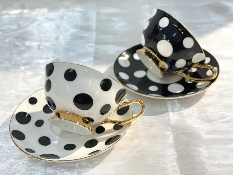 220ml Ceramic Mug Light Luxury Retro Afternoon Tea Coffee Cup Saucer Sets