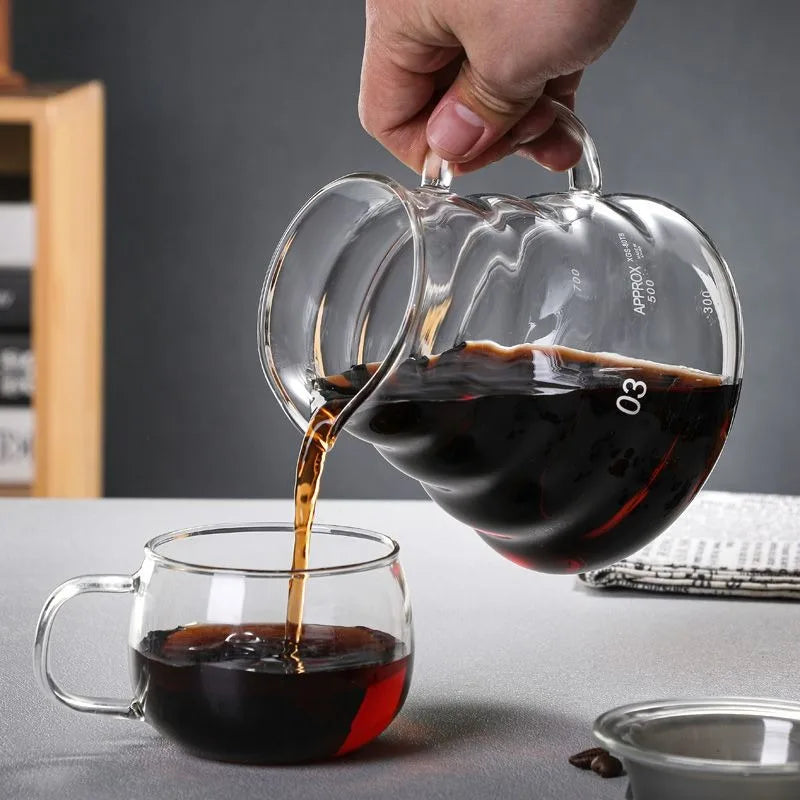 Glass Coffee Carafe Clouds Shape Glass Kettle Sharing Pot with Lids Coffee Pot