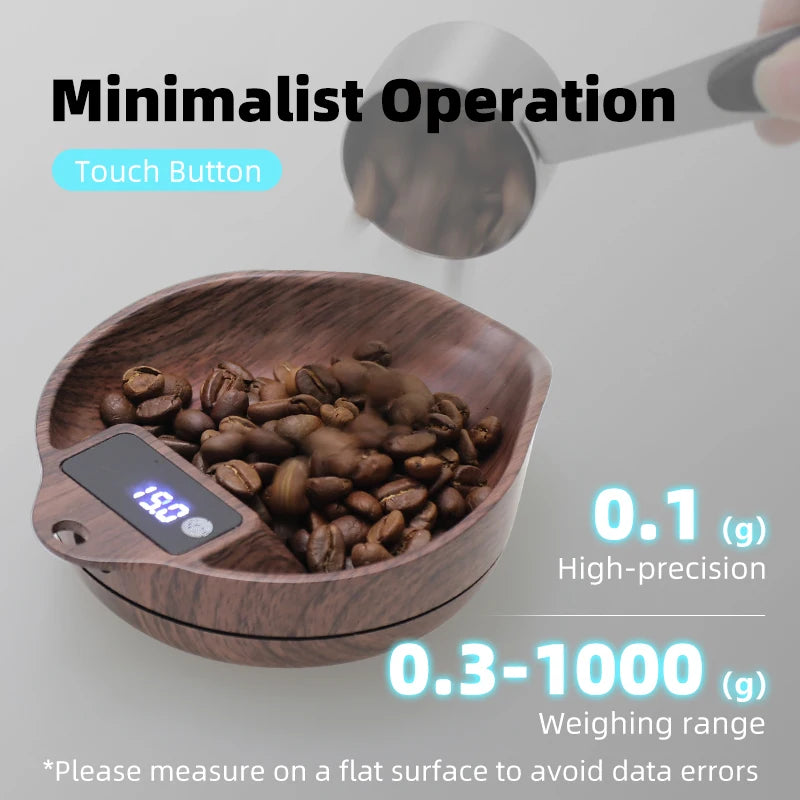 AliKisscafe Coffee Scale Electronic Bean Measuring Scale ABS Espresso Weighing