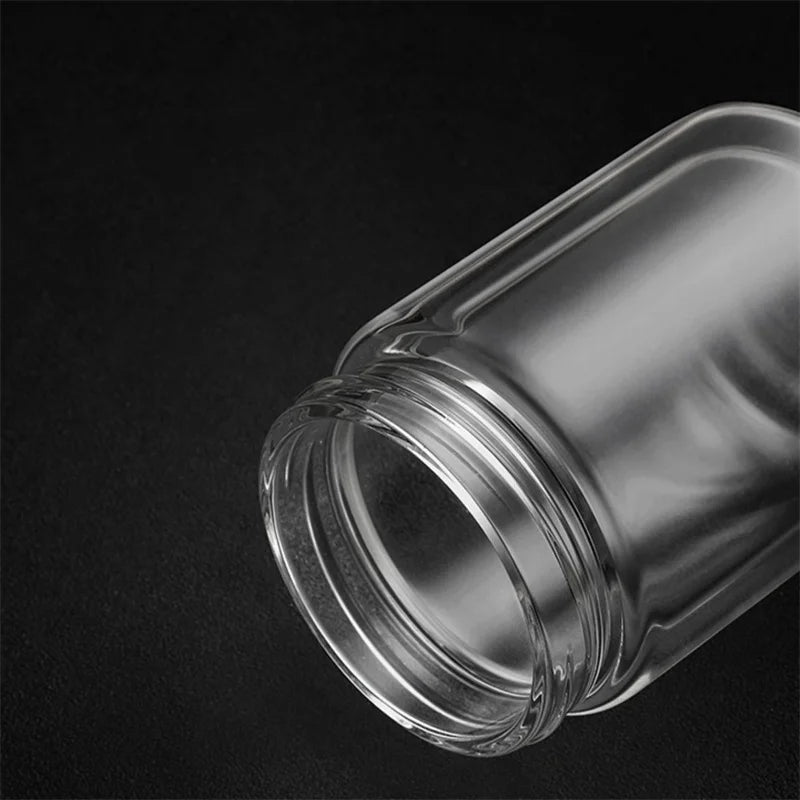 Portable 310ml Glass Water Bottle with Tea Infuser Double Wall Thermal Tea