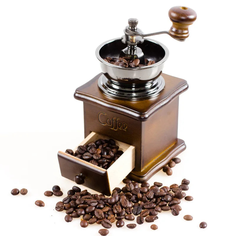 Classical Wooden Manual Coffee Grinder Coffee Bean Spice Mill