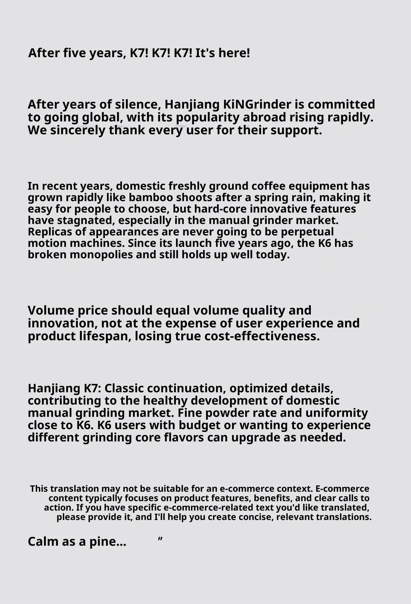 Original KinGrinder Coffee Bean Hand Grinders Pour Over Coffee Hand Mill