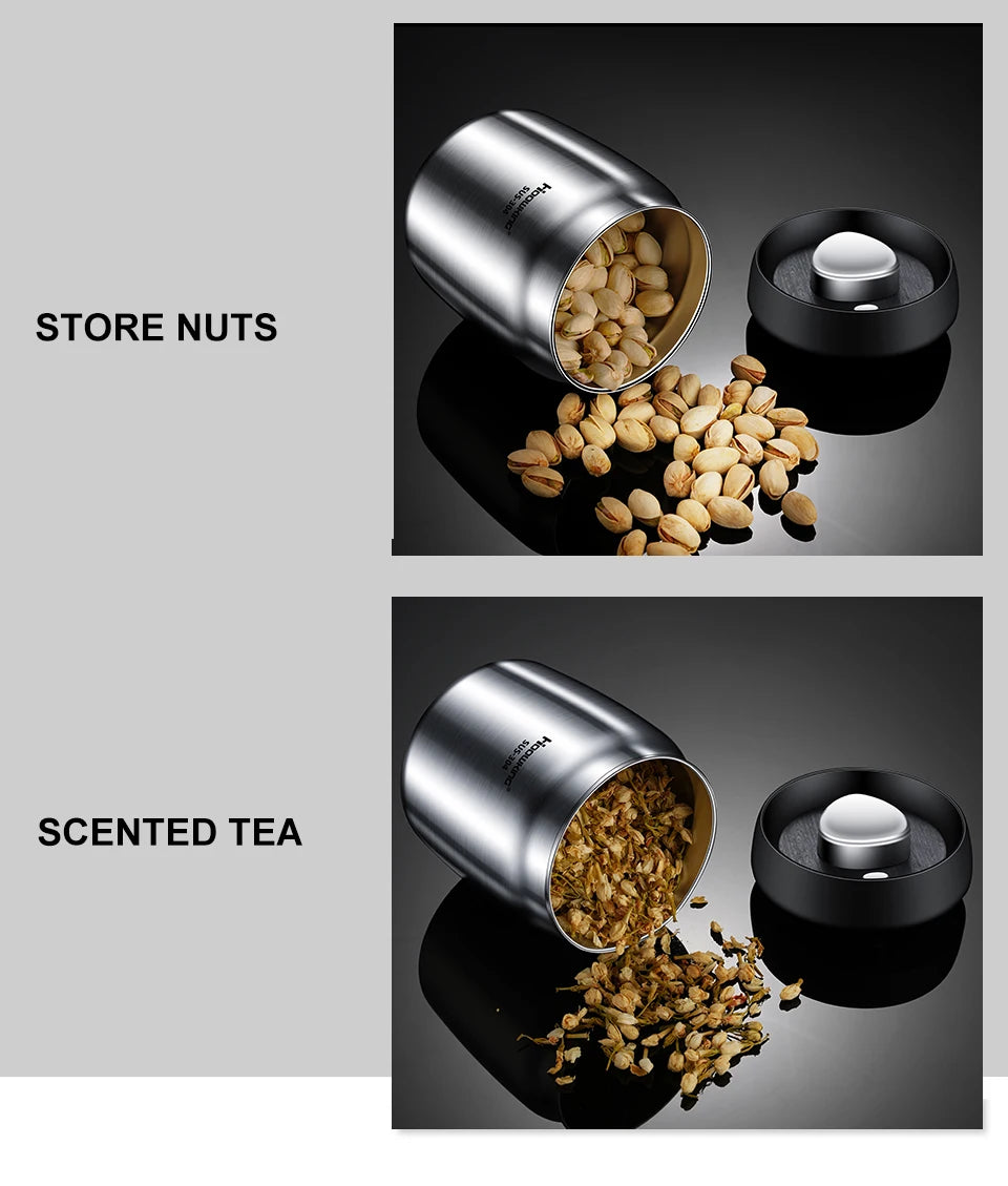 Vacuum sealed tank Coffee bean storage tank Household stainless steel storage