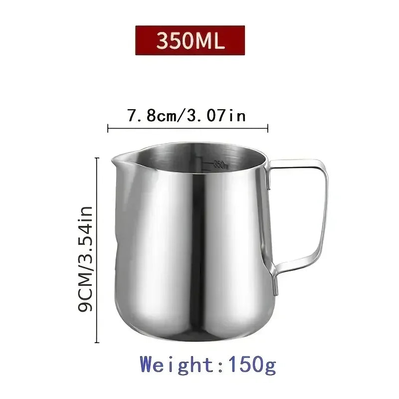 Milk Creamer Frothing Pitcher with Scale Stainless Steel Milk Frother Latte Cup