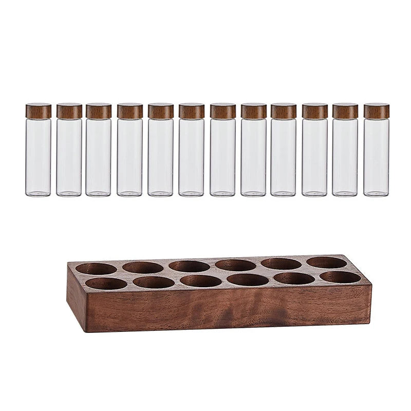Coffee Beans Storage Container Tube Display Rack Tea Bottle Glass Single Dose