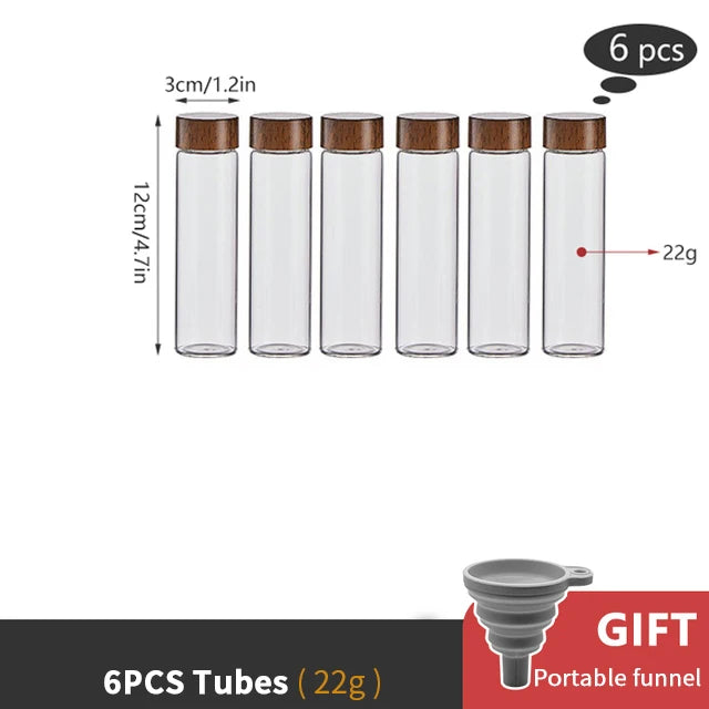 Coffee Beans Storage Container Tube Display Rack Tea Bottle Glass Single Dose