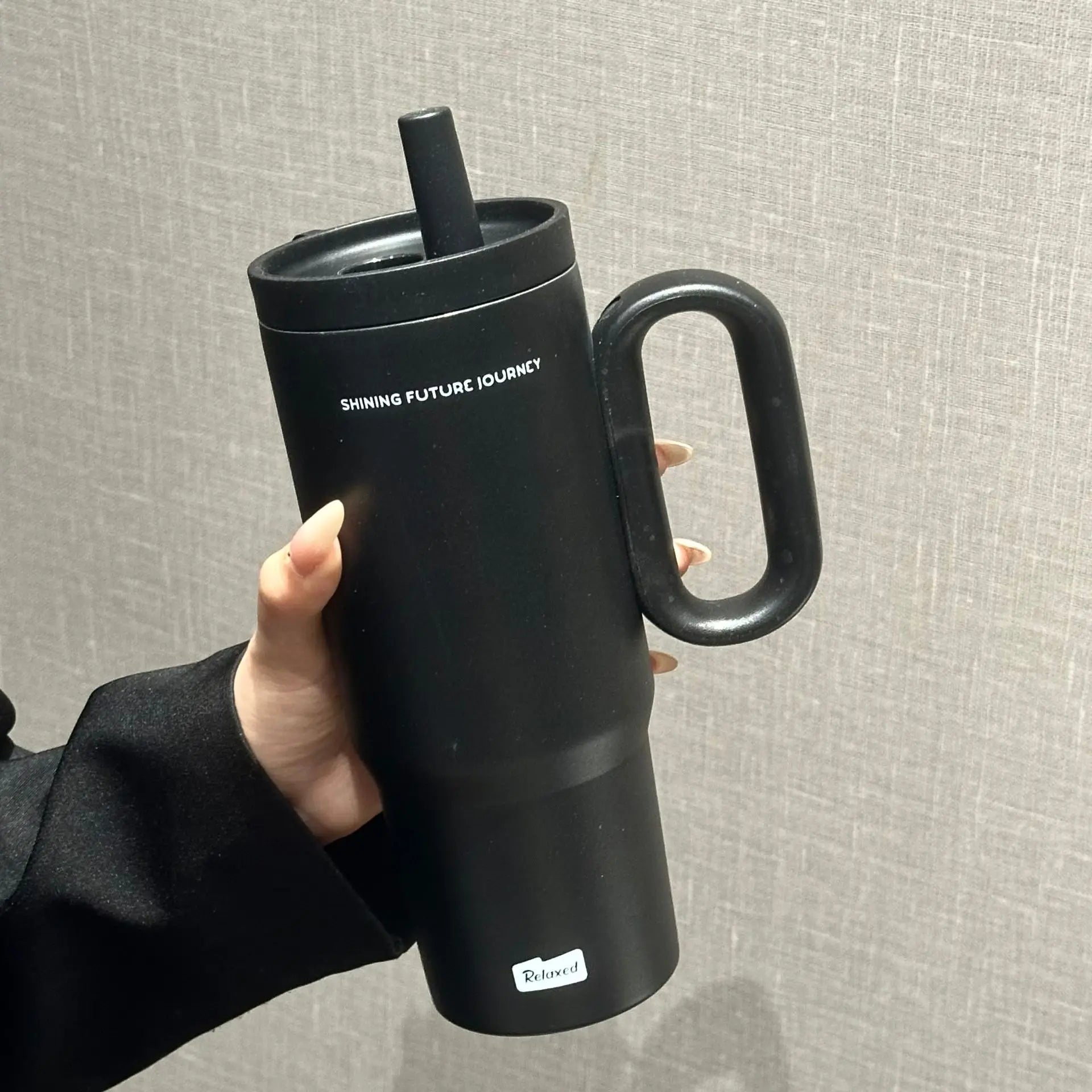 720ML Stainless Steel Thermos Cup with Straw Handle Ice Coffee Drink Vacuum