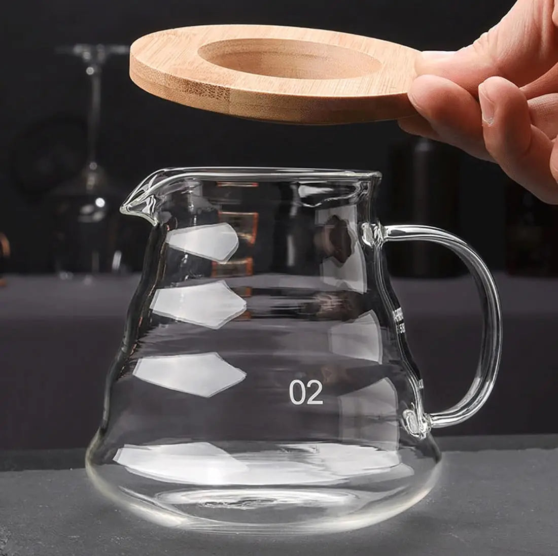Glass Coffee Carafe Clouds Shape Glass Kettle Sharing Pot with Lids Coffee Pot
