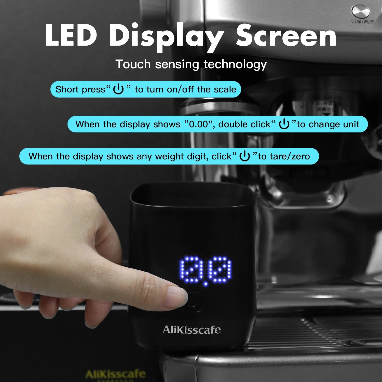AliKisscafe Digital Dosing Cup Coffee Scale Display Tray Precise Scale Cup