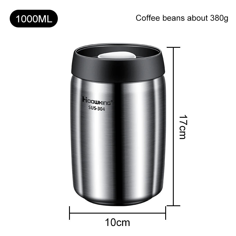 Vacuum sealed tank Coffee bean storage tank Household stainless steel storage