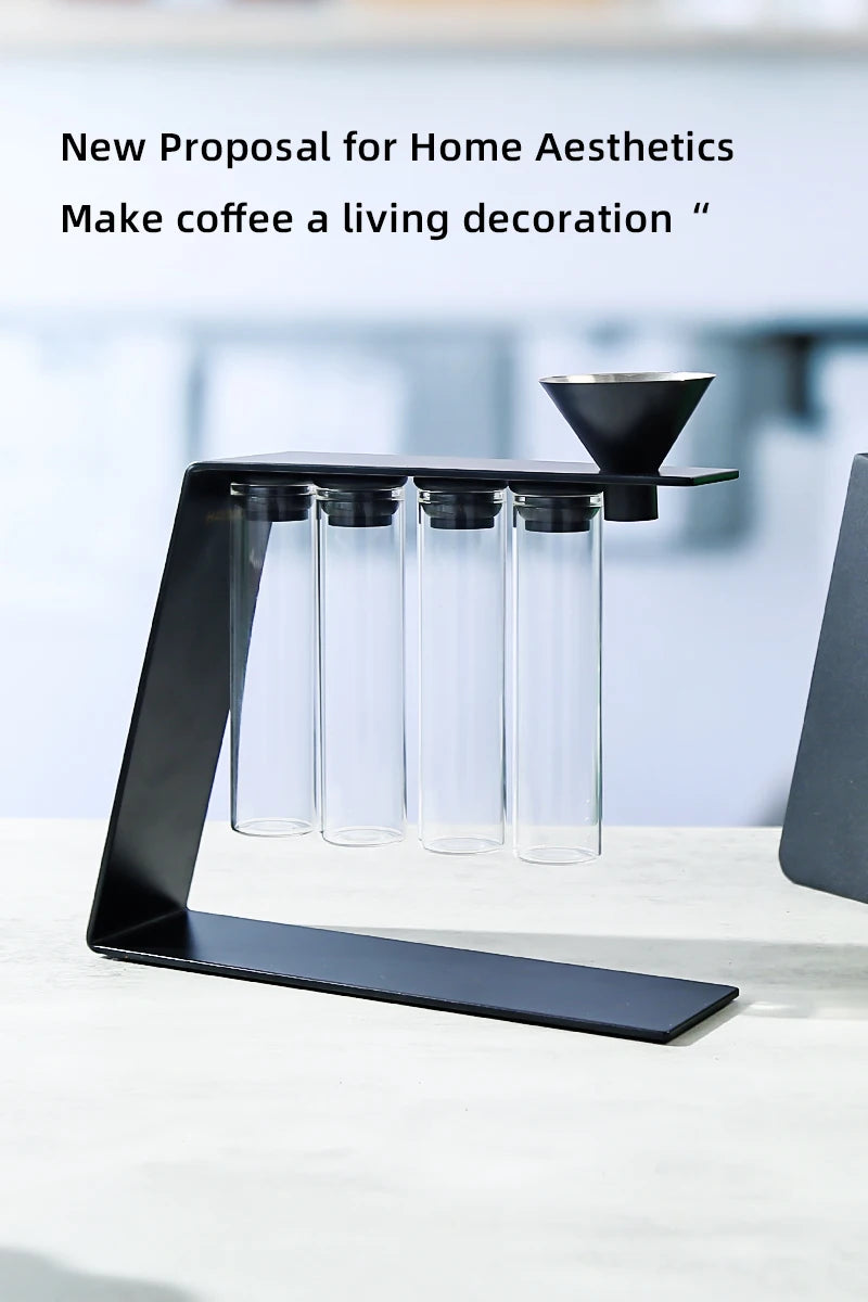 Convenient Magnetic Coffee Bean Storage Glass Tubes Storage Container Rack