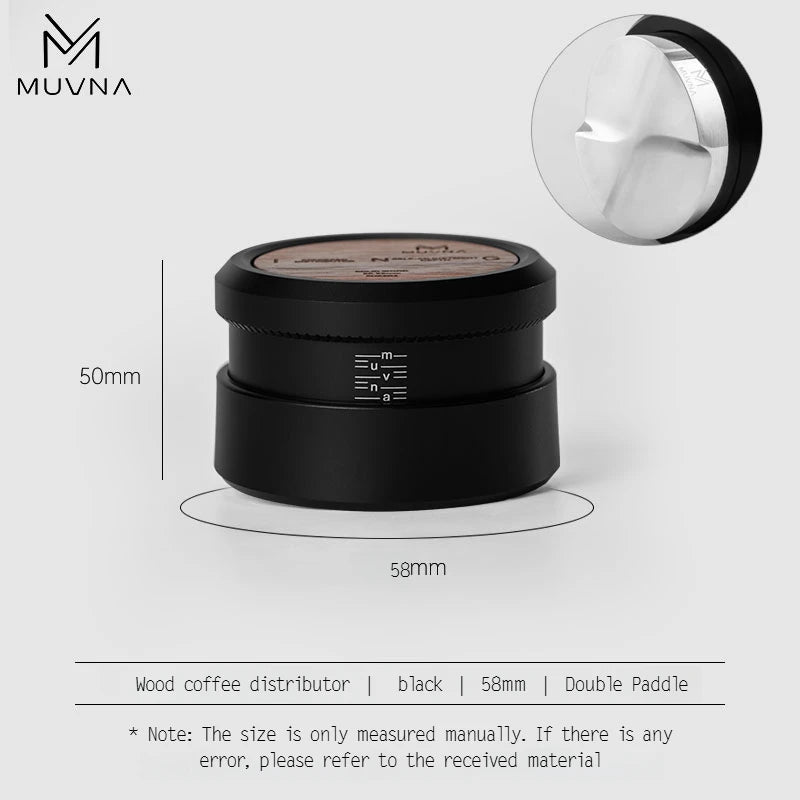 MUVNA Espresso Tamper V2, Slow Rebound Coffee Tamper Steel Ripple Base