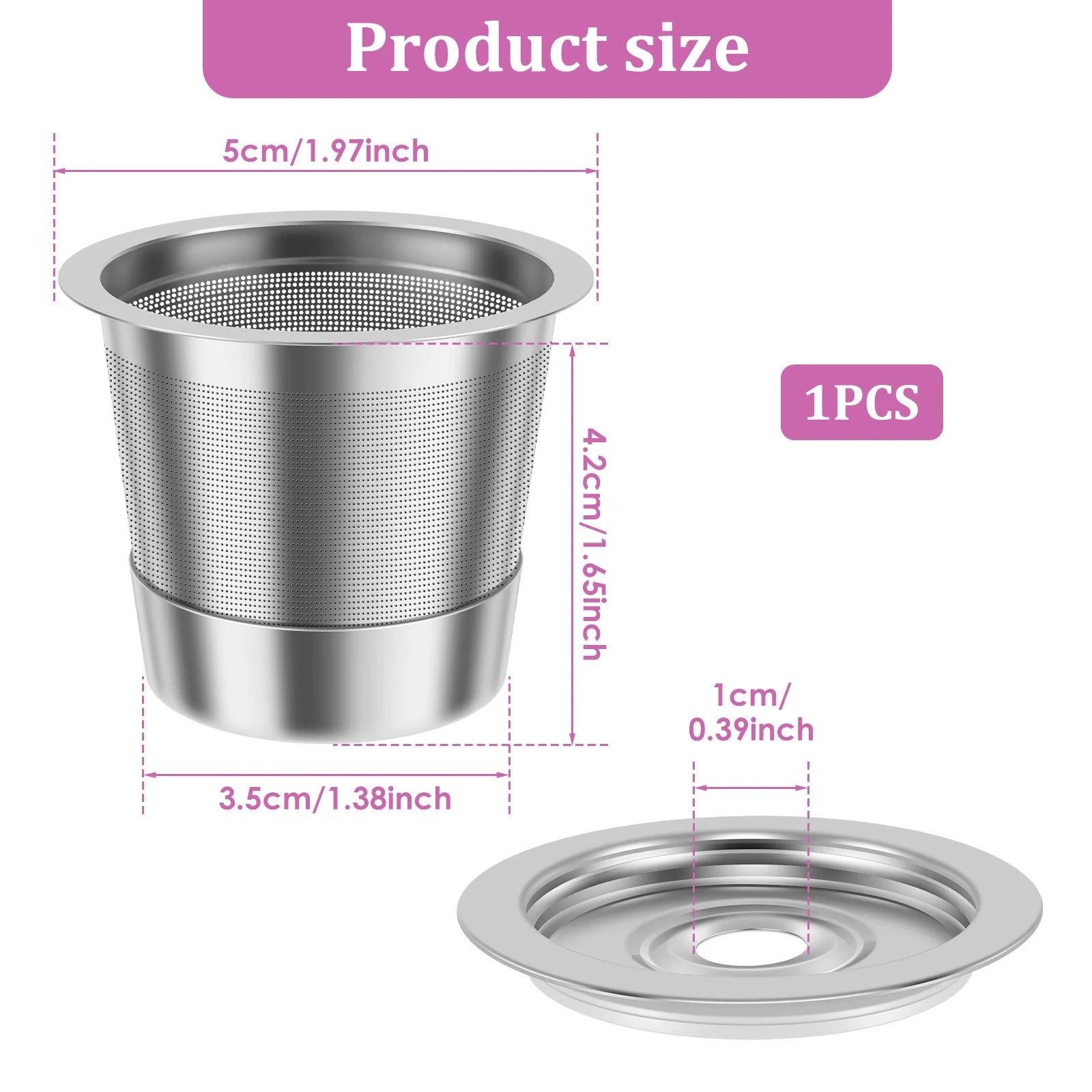 Reusable Espresso Capsules Refillable Coffee Pod Stainless Steel Cups