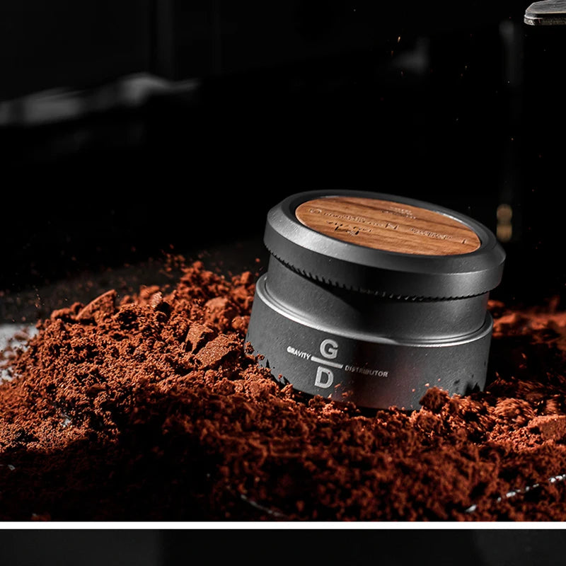 MUVNA Espresso Tamper V2, Slow Rebound Coffee Tamper Steel Ripple Base