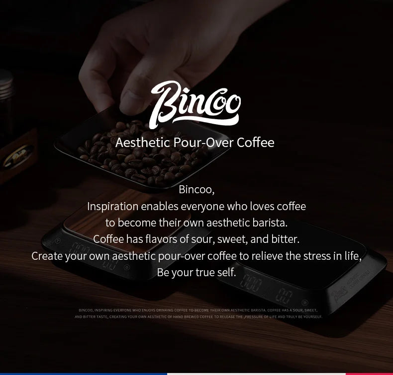 Bincoo Espresso Pour Over Smart Scale Mini Digital Coffee Scale with Timer