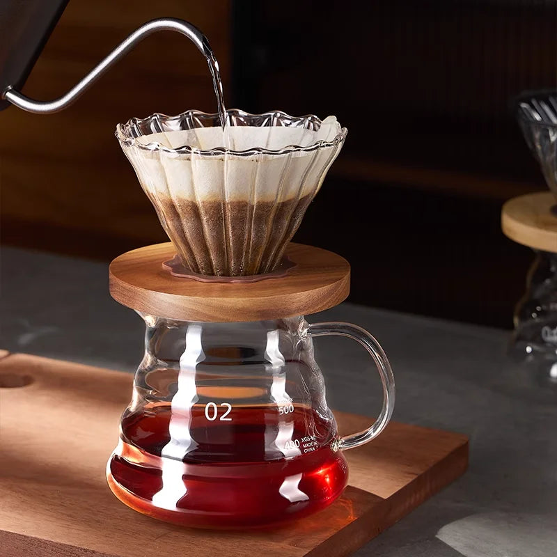 Glass Coffee Carafe Clouds Shape Glass Kettle Sharing Pot with Lids Coffee Pot