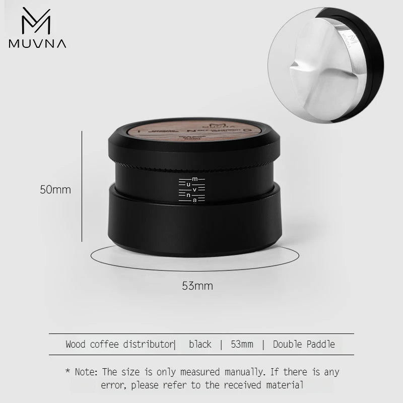 MUVNA Espresso Tamper V2, Slow Rebound Coffee Tamper Steel Ripple Base