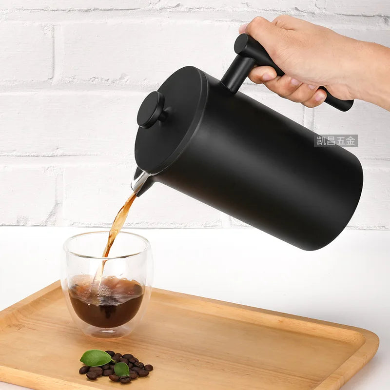 1000ml French Press Coffee Maker and Tea Pot Thermal Kettle Press Cafe Brewed