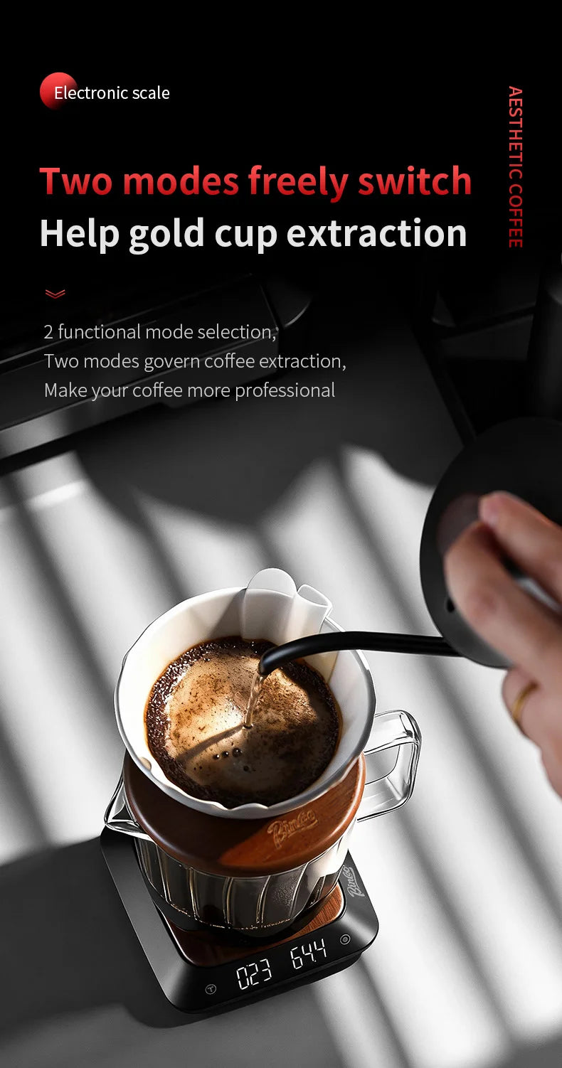 Bincoo Espresso Pour Over Smart Scale Mini Digital Coffee Scale with Timer