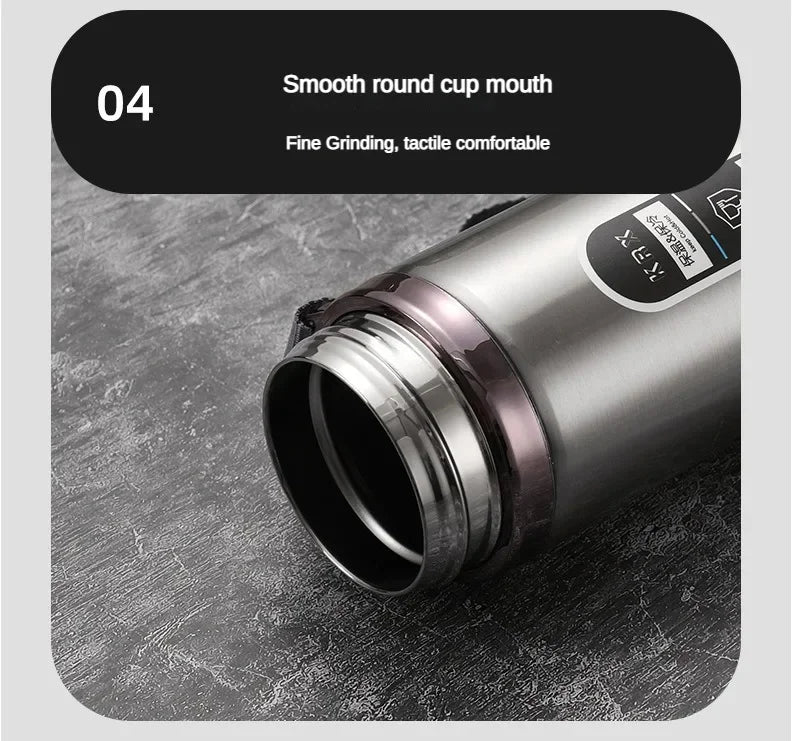 SoftAura Stainless Steel Thermos Bottle LED Temperature Display Portable Cup