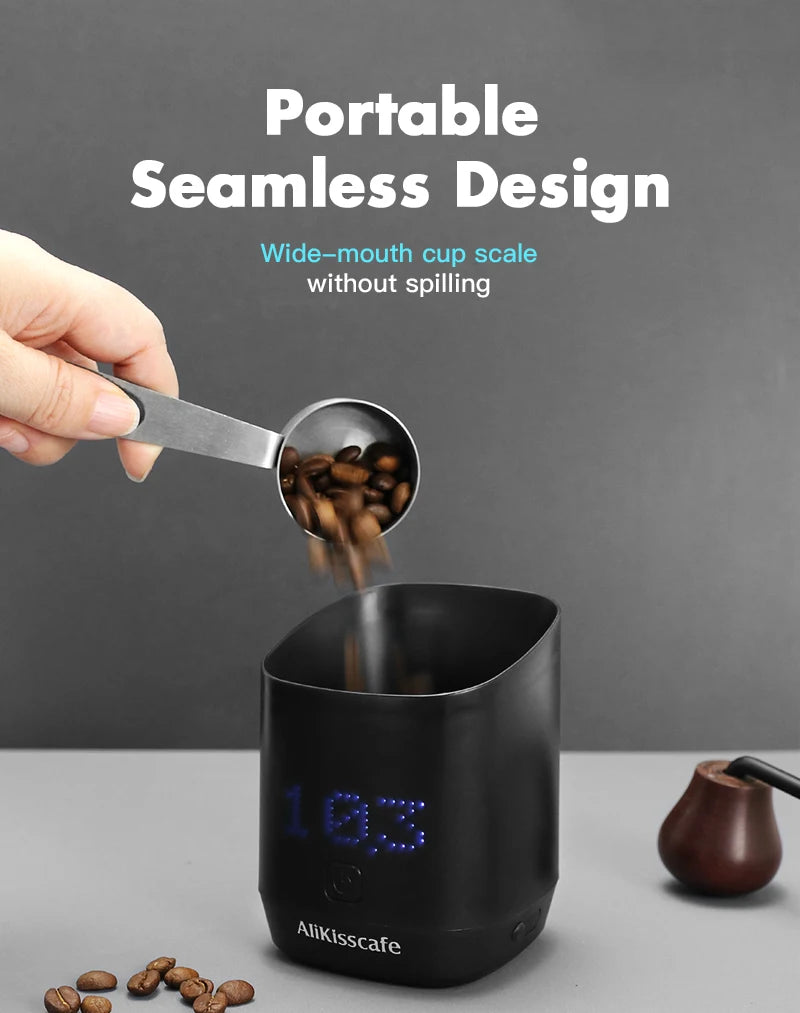 AliKisscafe Digital Dosing Cup Coffee Scale Display Tray Precise Scale Cup
