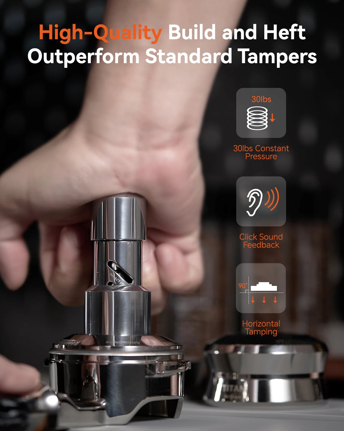 MUVNA V2 Espresso Tamper 30lbs pressure Spring-loaded Coffee New Set