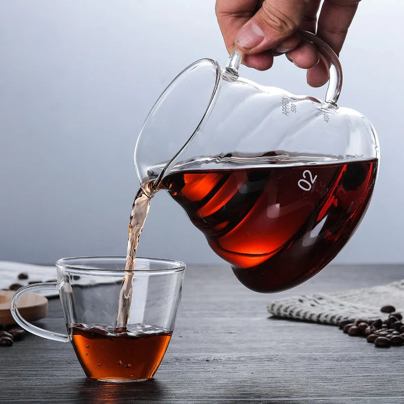 Glass Coffee Carafe Clouds Shape Glass Kettle Sharing Pot with Lids Coffee Pot
