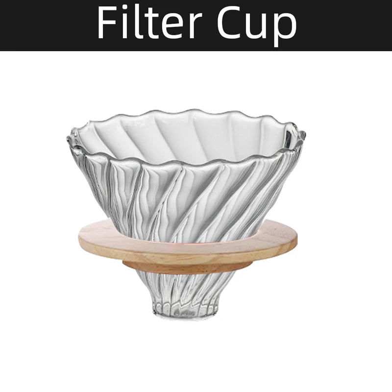 Pour Over Coffee Maker Set Glass Pot With Filter Coffee Dripper Brewer