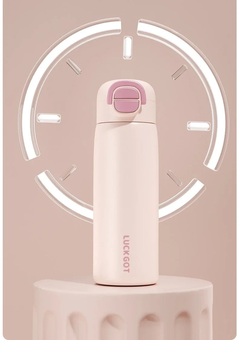 Stainless Steel Insulated Bottle Student Portable Double Drink Bouncing Cup