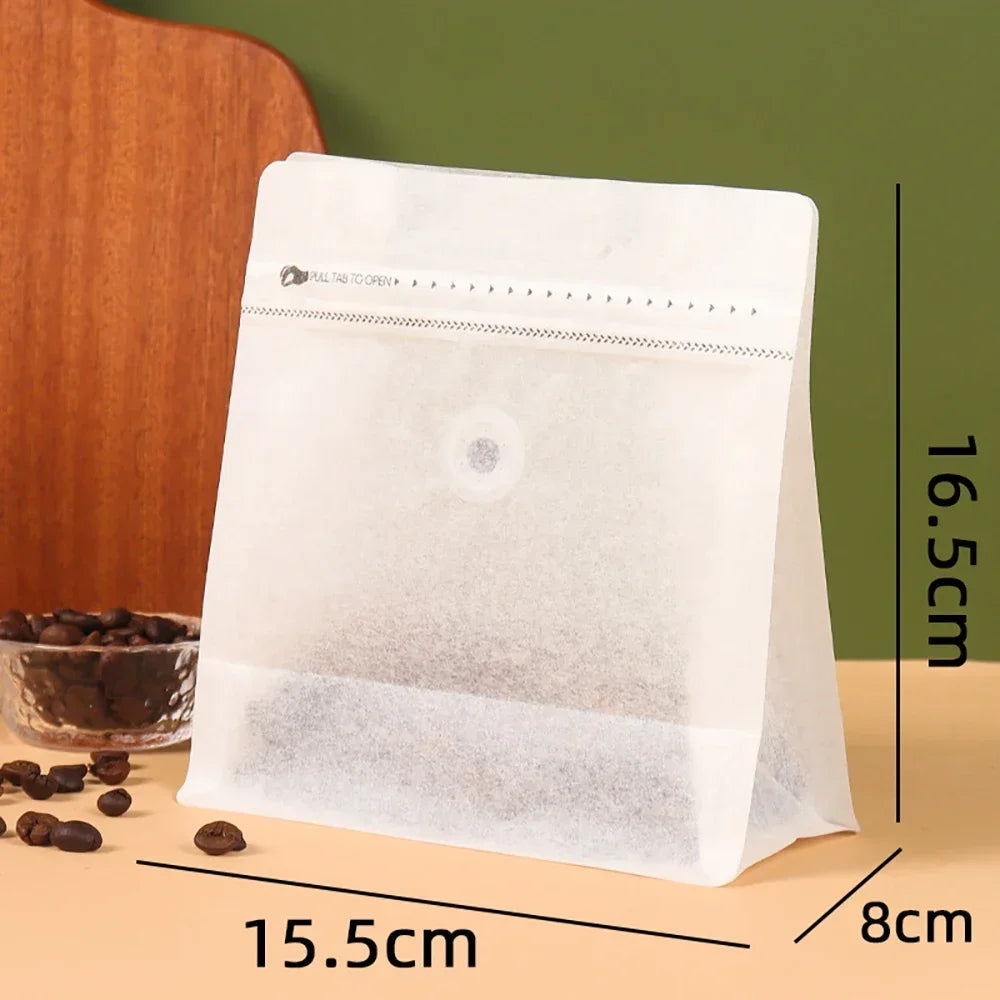 Recyclable Frosted Transparent Matte Coffee Powder Packing Bag with Valve