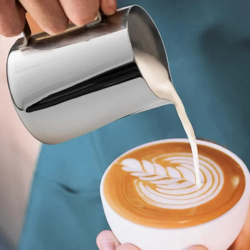 Milk Creamer Frothing Pitcher with Scale Stainless Steel Milk Frother Latte Cup