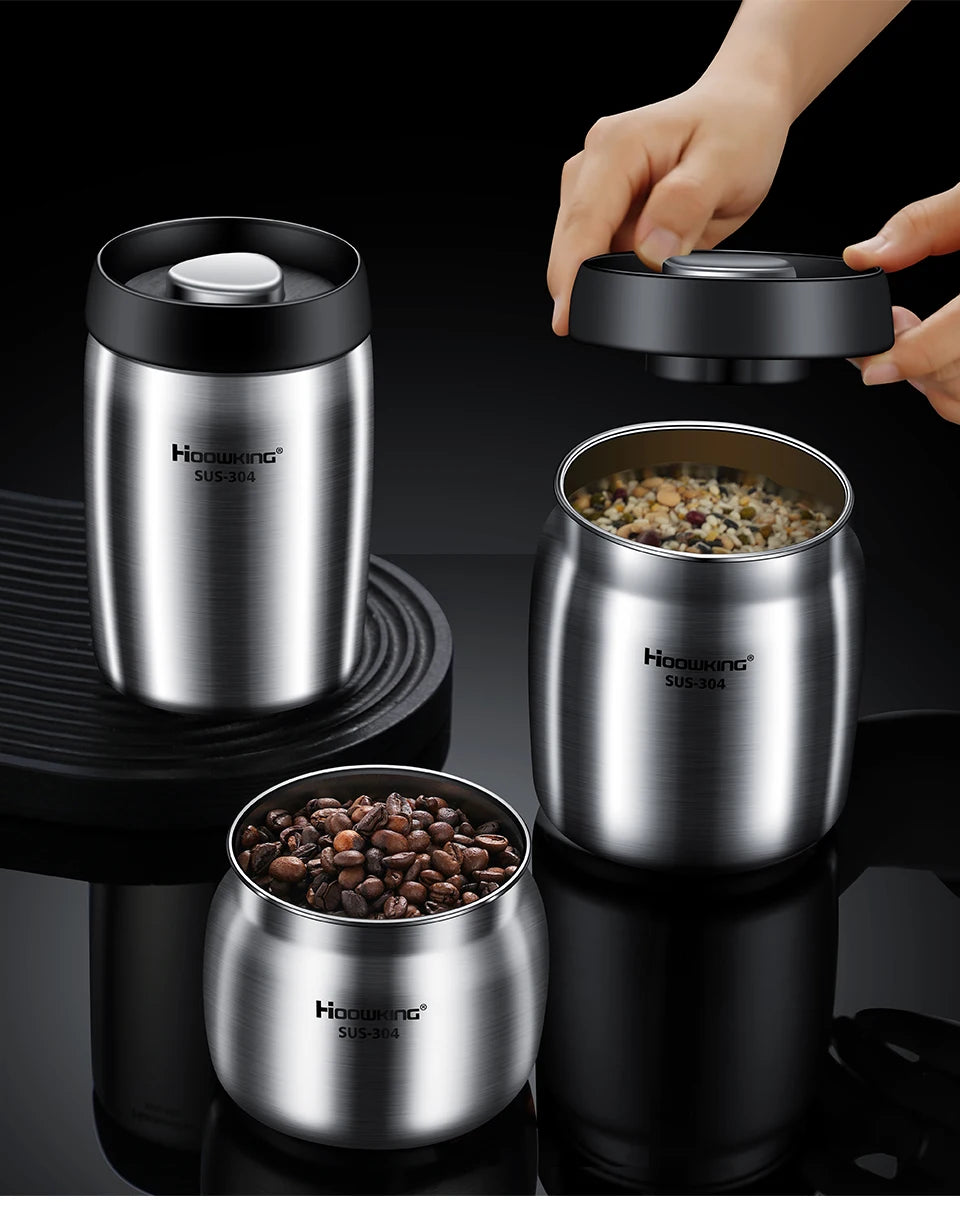 Vacuum sealed tank Coffee bean storage tank Household stainless steel storage