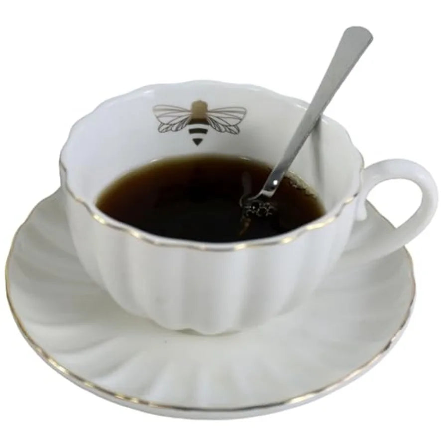 YBK Tech Strengthen Porcelain Cup and Saucer Set, 9oz Cup with Saucer Cup