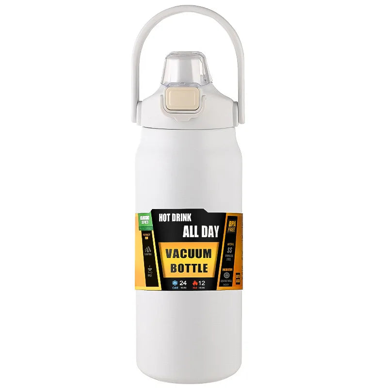 Portable Thermos with Straw 304 Stainless Steel Thermal Mug Tumbler