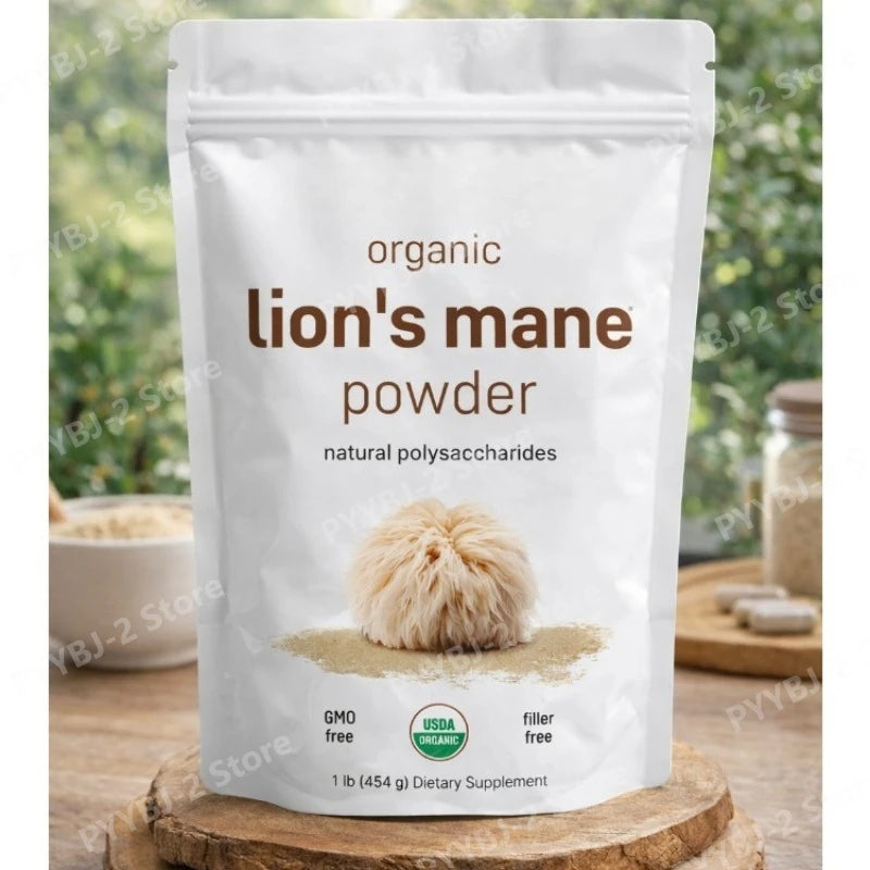 Organic Lion’s Mane Mushroom Powder Supports Brain Focus Energy and Immune
