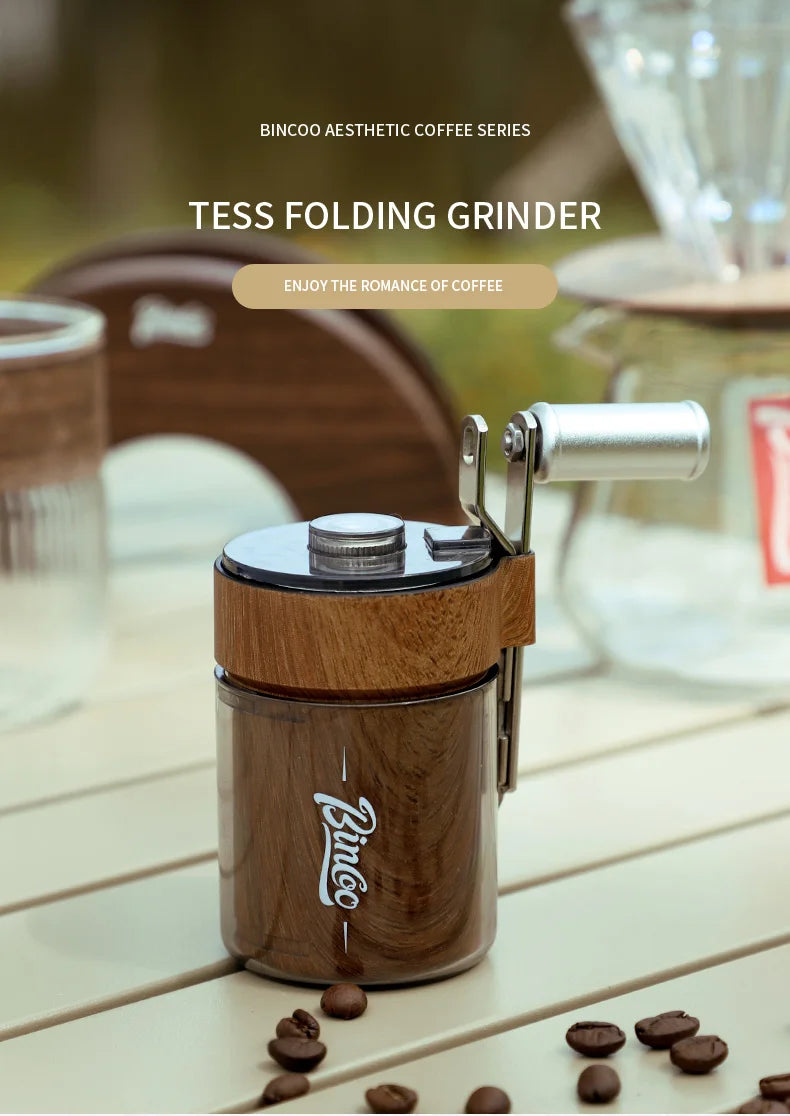 Coffee Bean Grinder Portable Wood Grain Stainless Steel Crank Hand Hand Coffee
