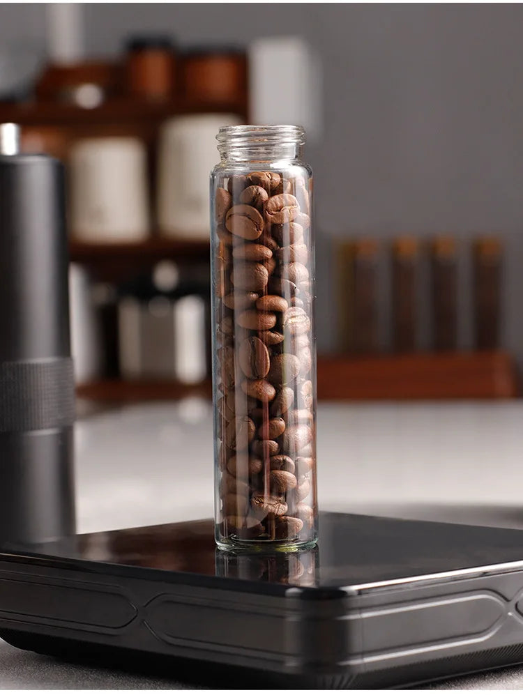 Magnetic Coffee Bean Dispensing Bottle with Glass Test Tube Display Stand