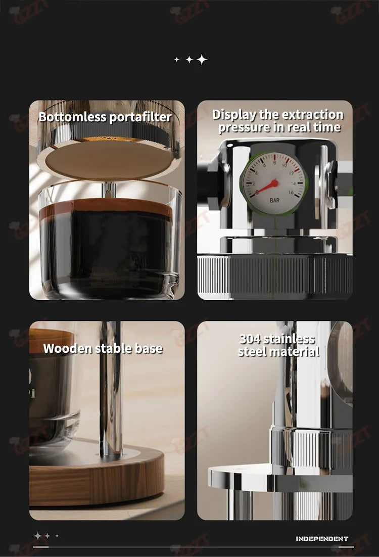 Rapid Air Pressure Extraction Air Pump Manual Camping Portable Espresso Maker