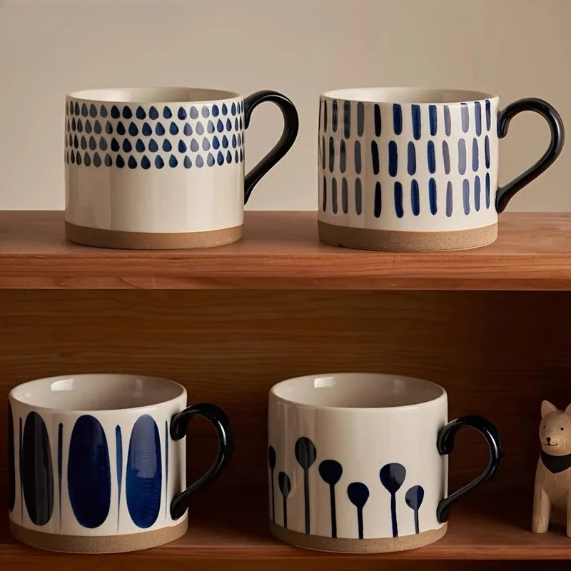 KEMORELA 1PCS 450ML Nordic Ceramic Cup Coffee Milk Mug with Handle Cup