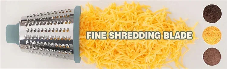 Rotary Cheese Grater Multifunctional Manual Veg Slicer Nut Grinder Kitchen