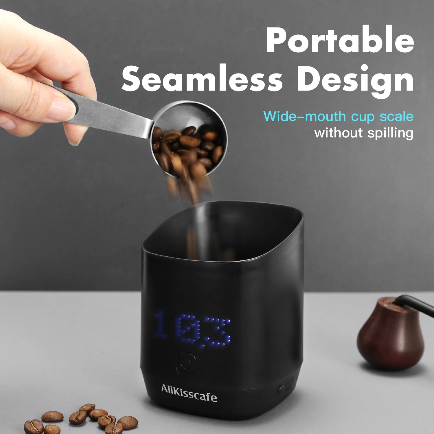 AliKisscafe Digital Dosing Cup Coffee Scale Display Tray Precise Scale Cup