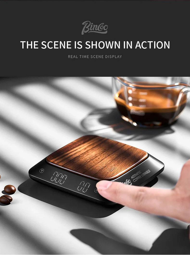 Bincoo Espresso Pour Over Smart Scale Mini Digital Coffee Scale with Timer